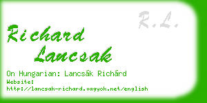 richard lancsak business card