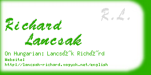 richard lancsak business card